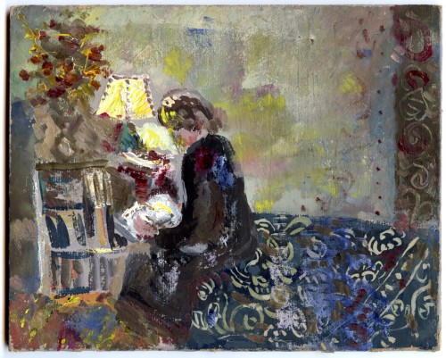 paintings of women reading. Ilya Schor, Woman Reading,