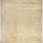The first 10 Amendments to the Constitution, commonly known as the Bill of Rights, as important a document as the writing is faint