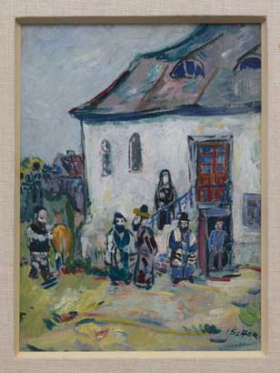Ilya Schor, 1950s, Steps to Women's Gallery of Synagogue at Zloczow. Gouache.
